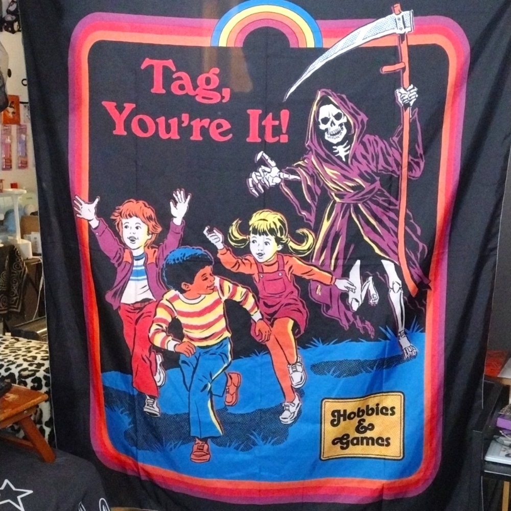 5'x4' tapestry grim reaper tag your it
